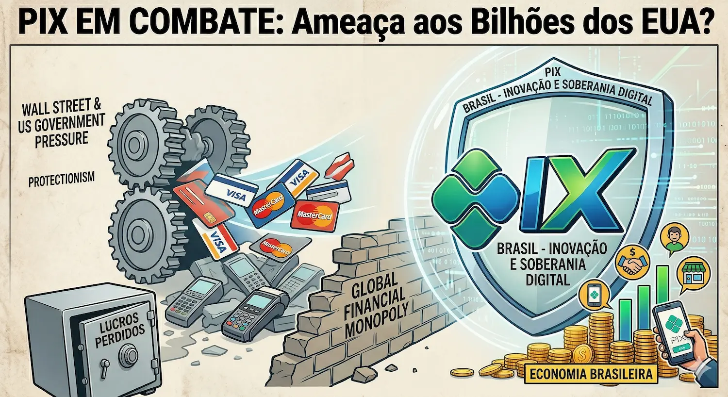 PIX SOB ATAQUE: Governo Americano quer derrubar sistema brasileiro visando lucros da Visa e Mastercard