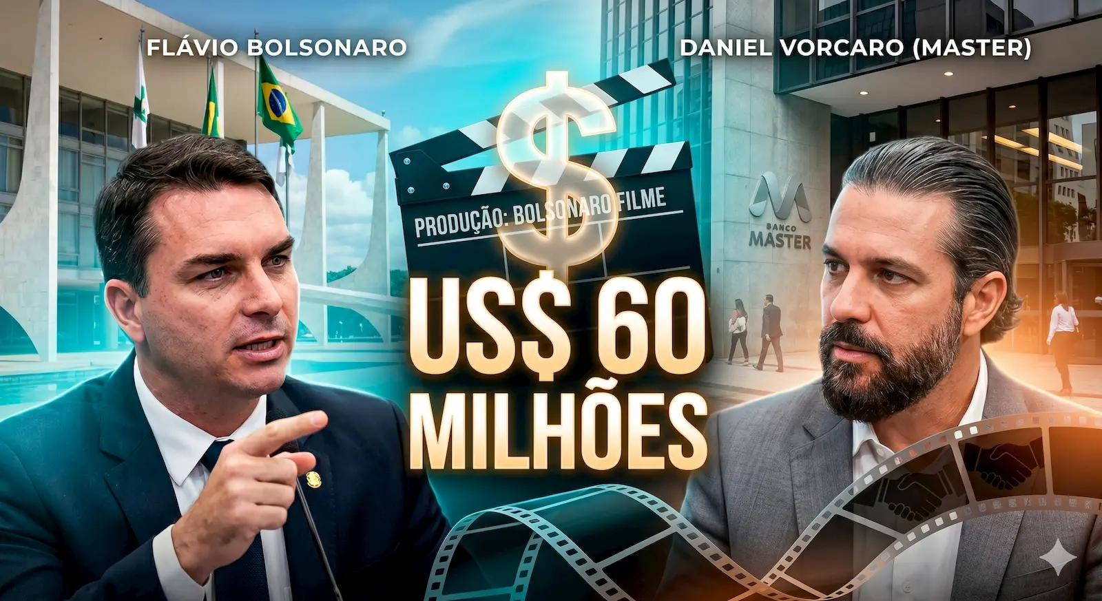 Flavio Bolsonaro cobrou Daniel Vorcaro do Master, mais de 60 milhões de dólares para filme!