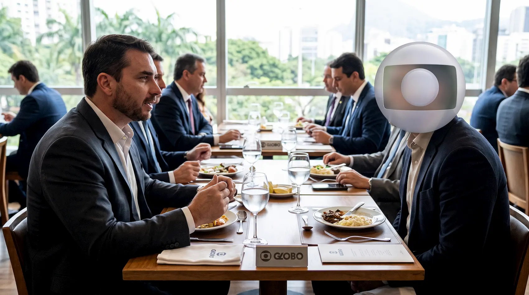 Almoço secreto? Flávio Bolsonaro se reúne com cúpula da Globo horas antes de sabatina